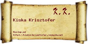 Kiska Krisztofer névjegykártya
