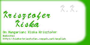 krisztofer kiska business card